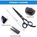 YeaSee 7.5 inch Professional Dog Grooming Scissors Set - 5pcs Straight, Thinning, Curved, Chunkers with Comb - Buy Online on GoSupps.com