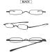 Vevesmundo Men's Narrow Metal Reading Glasses - Lightweight Mini Visual Aid with Case - Black 0.75x - Buy Online on GoSupps.com