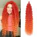 22 inches 3 packs deep twist crochet hair ocean wave curly bohemian crochet braids deep wave hair bundle bundles synthetic hair extensions for women girls 22inch red/orange