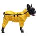 Minezi hundred coat high collar waterproof raincoat set with reflex strips and zippers for all dog types suitable-yellow-XL X-Large (back long: 46-49cm) yellow