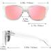 LINVO Polarized Sunglasses for Men and Women - Clear Frame with UV400 Pink and Purple Mirrored Lenses - Buy Online on GoSupps.com