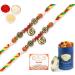 Ghasitaram Gifts Rakhi for Brother Rakhis Online - Set of 2-6571 Om Rakhis with 100 GMS of Dryfruits Mix Can 200 GMS of Kaju katli 2 Rakhi & 100g Dryfruits Mix Can 200g Kaju katli