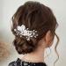 Zoestar Flower Wedding Hair Combs Silver Beads Bridal Hairpiece Rhinestone Leaf Hair Accessories for Women and Girls - Buy Online on GoSupps.com