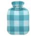 Heat bottle with reference 1 l durable warm-up bag for hand feet shoulder and neck pain cramps heating press and heat therapy pattern made of blue checked texture buffalo caro