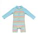 BONVERANO Baby Boys Swimsuit/Sunsuit UPF 50+ Sun Protection One Pieces Swimwear with Sun Hat 18 Months Blue Stripes