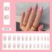 24pcs French False Nails Short - Almond Square Press on Nails - Full Cover Acrylic False Nails With Glue - Rainbow Blooming French Fake Nails for Women and Girls Nail Art - Buy Online on GoSupps.com