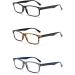 3 Pack Vintage Plastic Frame Reading Glasses for Men & Women - Black Tortoise Gray - 3.5 Diopters - Buy Online on GoSupps.com