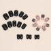 Ceboic 24Pcs Square Short French Tip Press On Nails - Pink & Black Crown Designs | Removable Glue On Acrylic Full Cover Stick On Nails for Women and Girls - Buy Online on GoSupps.com