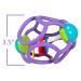 OgoBolli Rattle & Teether Toy for Babies - Purple Multicoloured Silicone Ball for Tactile Sensory Stimulation - Non-Toxic and Stretchy - Ages 6 Months - Buy Online on GoSupps.com