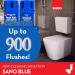SANO Blue Water Toilet Bowl Cleaner Long Lasting Air Freshener WC Tablet - Cleans Perfumes Hygienic Leaves Water Sparkling Blue Up to 900 Flushes + Coconut Multipurpose Cleaning Sponge (Pack of 1) 1 count (Pack of 1) - Buy Online on GoSupps.com