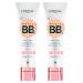 L'Or al Paris Magic BB Cream 5in1 Moisturizing Antioxidant Uniforming Smoothing Illuminating 24h Fig Extract Protection SPF 20 Light and Creamy Texture Medium Light Color - 2 Cosmetics