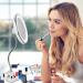 Homegenix LED Lighted Vanity Mirror with 10x Magnification - Adjustable Goose Neck Desk & Travel Makeup Mirror, Nickle Finish - Buy Online on GoSupps.com