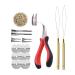 Hair Extensions Kit: I-tip Hair Pliers Pulling Needle Loop Threader and 500 Pieces 2.5mm Hair Extension Nano Beads Rings (Blonde)
