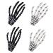 Halloween Skeleton Hands Bone Hair Clips - White and Black (2 Pairs) Punk Rock Horror Hair Clip for Women Girls Hair Accessories