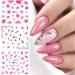 Peach Blossom Nail Art Stickers - Colorful Floral Designs for Acrylic Nails | Sakura Water Transfer Decals for Women - Manicure Tips & Decorations - 12 Sheets - Buy Online on GoSupps.com