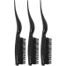 Teasing Hair Brush Portable Styling Comb Ergonomic Rat Tail Handle Home Travel (Black) - Buy Online on GoSupps.com