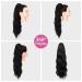 YUMOREAL Black Wavy Drawstring Ponytail Extension 22 Inch - Synthetic Heat-Resistant Fiber Hairpiece for Women - 1B (Natural Black) - Stylish and Versatile - Buy Online on GoSupps.com