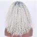 SHIYID Gray White Afro Kinky Curly Wig - Fluffy Synthetic Hair for African American Women | Shop Stylish Wigs Online - Buy Online on GoSupps.com