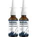 Lmoy Lodine Nasal Spray Daily Nasal Cleanse & Care Mist with Iodine & Fulvic Acid for Dry Air Travel & Daily Use (2PCS*60ML)