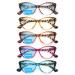 NOVIVON 4 Pack Bifocal Reading Glasses + 1 Pack Cat Eye Readers for Women Blue Light Blocking Oversized Eyeglasses with Spring Hinge (5 Pairs Mix Color 3.0)