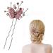 Derbway 3D Butterfly Hairpin Bridal U-shaped Vintage Hair Stick for Wedding Prom Headpiece