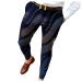 YHAIOGS 8 Year Men Slim Fit Print Zipper Button Trousers Suit Pants Male Casual Fashion Long Pants Long Training Pants 2384-navy Medium
