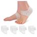 4 Pairs Heel Cups for Heel Pain  Plantar Fasciitis Inserts  Silicone Heel Protectors for Men & Women  Moisturizing Socks for Dry Cracked Heels (White)