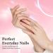 24Pcs French False Nails Short Square Pink White Glitter Designs - Acrylic Full Cover Fake Nails for Women - Nail Art Accessories - Buy Online on GoSupps.com