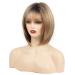 RENERSHOW Blonde Highlight Short Pixie Bob Wig with Bangs - Ombre Blonde Synthetic Wig for Women - Buy Online on GoSupps.com