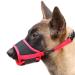 Heele nylon muzzle for dogs adjustable loops breathable safe fast fast seat for small medium-sized dogs prevents biting chewing and barking (L red) L red