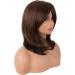 MapofBeauty 18 Inch/45 cm Layered Bangs Straight Synthetic Fiber Shoulder Length Hair Daily Use Wig (Brown) - Buy Online on GoSupps.com
