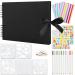 Scrapbook Photo Album, 11x8 inch Hardcover Memory Book 80 Pages Black Craft Paper, DIY Handmade Scrapbooking Kit for Wedding, Anniversary, Graduation, Travelling, Baby Shower (Black)