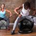 SpoxFit 65cm Exercise Ball - Anti-Burst Yoga Ball for Birthing & Core Strength Training | Includes Quick Pump & Workout Poster - Black - Buy Online on GoSupps.com
