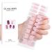 Semi Cured Gel Nails Strips 20 Stickers Nail Wraps Soft Long Lasting Self-Adhesive Gel Nail Stickers Waterproof Salon-Quality Gel Nail Strips for Nails French Tip Manicure UV/LED Lamp Required