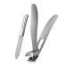 BEZOX Ergonomic Angled Head Precision Toenail Clipper for Senior Thick Nails - Large Finger Nail Clippers Adult with Metal Nail File for Men and Women Large-silver