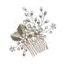 Angoily Beaded Hair Comb Flower Girl Hair Accessories Crystal Headpiece Wedding Hair Clip Flower Girl Headpiece Bridal Hair Hoop Hair Pin Tiara Wedding Hairpin Rhinestones Leaf Girl Child
