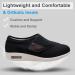 Women's Arch Support Diabetic Walking Shoes - Adjustable Closure, Extra Wide Width, Orthopedic Sneakers for Bunions, Pain Relief (Black, Size 9 Wide) - Buy Online on GoSupps.com