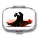Pill Box Ballroom Dance Print 2 Compartment Medicine Pill Case Pill Organizer Decorative Metal Portable Pill Box for Pocket Or Purse