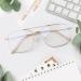 LINVO Classic Metal Frame Eyeglasses - Vintage Aviator Glasses for Men & Women | Prescription-Free Gold Frames - Buy Online on GoSupps.com