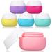 Nuogo 6 Pcs Travel Containers for Toiletries Silicone Cream Jars Refillable Bottles Small Sample Portable Leak Proof Accessories with Lid Cosmetic Makeup (Vivid Colors)