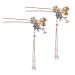 Minkissy Chinese Hair Stick 1 Pair of Retro Flower Hair Chopsticks Hairpin Japanese Chignon Pin Vintage Hair Accessories