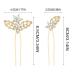 Vakkey Crystal Wedding Hair Needles - Gold Leaf Hair Clips & Rhinestone Head Jewelry for Brides & Girls (4 Pack) - Buy Online on GoSupps.com
