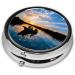 Fishing Scenic Printed Mini Round Pill Box | 3 Compartment Pill Organizer for Travel Home & Office - Portable Medicine Case - Buy Online on GoSupps.com