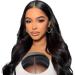 Gluess Wig Human Pre Cut Lace Human Hair Wear and Go Wigs Pre Plucked Natural Hairline Gluess Body Wave Wig Upgraded 4x4 HD Lace Beginner Friendly 180% Density 22inch.Body Wave-1b# 22inch-55cm