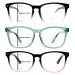 3 Pack Progressive Multifocal Reading Glasses for Women Men Blue Light Blocking Computer Glasses Spring Hinge Readers(3 Mix C3 1.50) 3 Mix C3 1.5 x