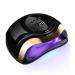 Birshe Geln gel Lamp UV LED 168W Professional nail dryer lamp UV lamp nails for gel nail polish portable nail dryers with 10/30/60/99S Timer sensor LCD display (luxury-black gold)