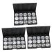 Healeved 3pcs 15 Empty Cosmetic Empty Eyeshadow Case Empty Eyeshadow Palette Cosmetic Cases for Traveling 1 count (Pack of 1) Silverx3pcs