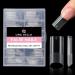 UNA GELLA Square Nails Long Fake Nails Gel Nail Square Tips Pre-File 216pcs Clear Acrylic Nails Square Shaped Tapered Square Nails Tips Half Nail Tips Soft Gel Jelly Tips for Home DIY with Box
