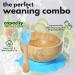 7 Star Bamboo Baby Weaning Set | Suction Bowl, Plate, Spoon & Fork | Non-Slip | Blue - Buy Online on GoSupps.com