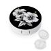 Hibiscus Flowers Printed Contact Lens Case with Mirror Portable Cute Eye Contact Lens Box Travel Kit